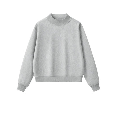 Women's Mockneck Solid Fleece Sweatshirt