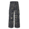 Camo Military Workwear Wide-Leg Cargo Utility Pants