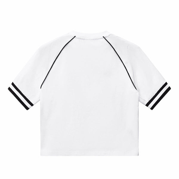 Preppy Striped V-Neck Ribbed Crop Top