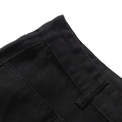 Contrast Stitch Utility Denim Shorts