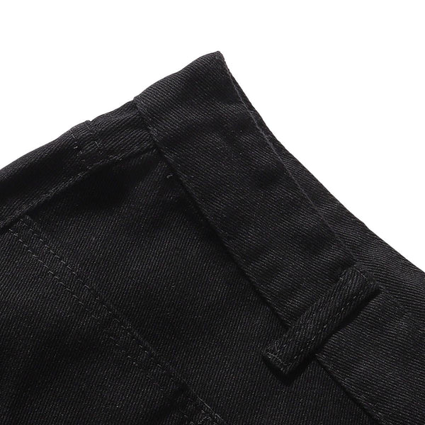 Contrast Stitch Utility Denim Shorts