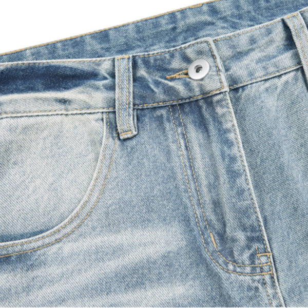 Gradient Washed Whiskered Relaxed Adjustable Hem Pants
