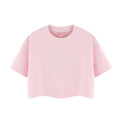 Snowflake Washed Boxy Cropped Cotton Tee 2026