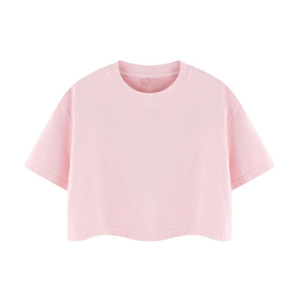 Snowflake Washed Boxy Cropped Cotton Tee 2026