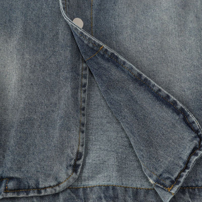 Heavy Washed Distressed Retro Simple Casual Denim Jacket