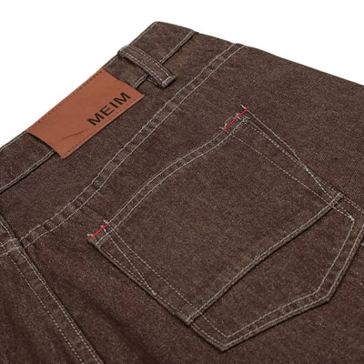 Vintage Washed Curved Seam Baggy Wide-Leg Cargo Jeans