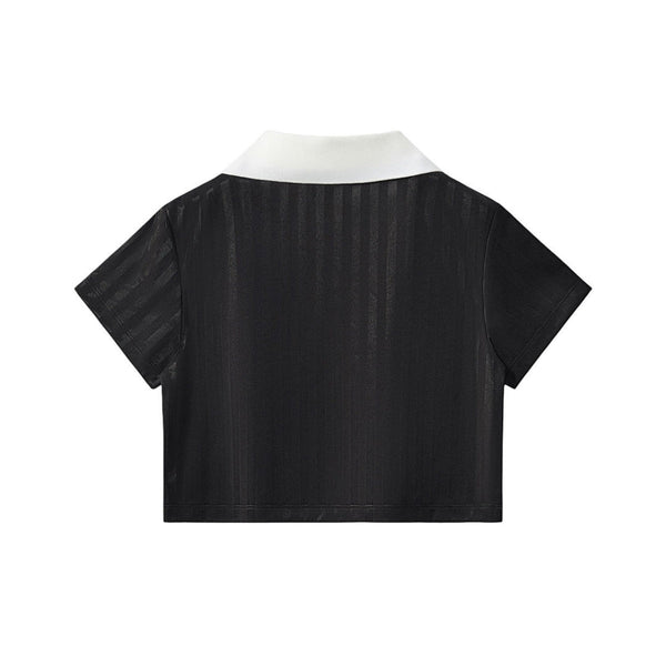 Contrast Panel Y2K Athletic Crop Tee
