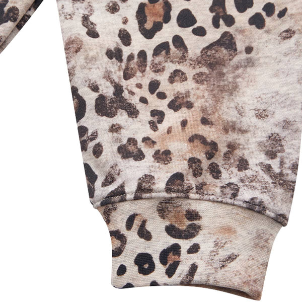 Vintage Streetwear Leopard Pattern Relaxed Fit Zip Hoodie