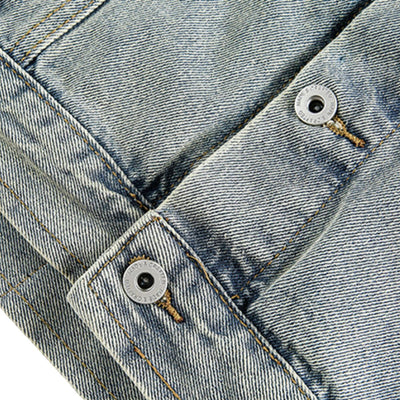 Unisex Loose Lazy Style Retro Cute Animal Embroidered Lapel Washed Denim Jacket