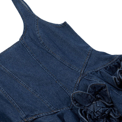 Corset Flower Appliqu¨¦ Ruffle Mini Dress