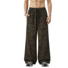 Heavyweight Camouflage Stripe Patchwork Drawstring Straight Leg Sweatpants