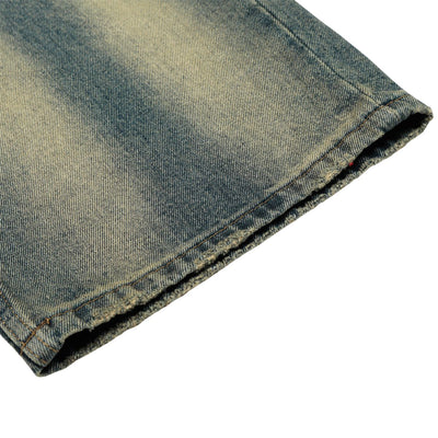 Men's Washed Distressed Denim Loose Vintage Street Pants Mud Dye Holes