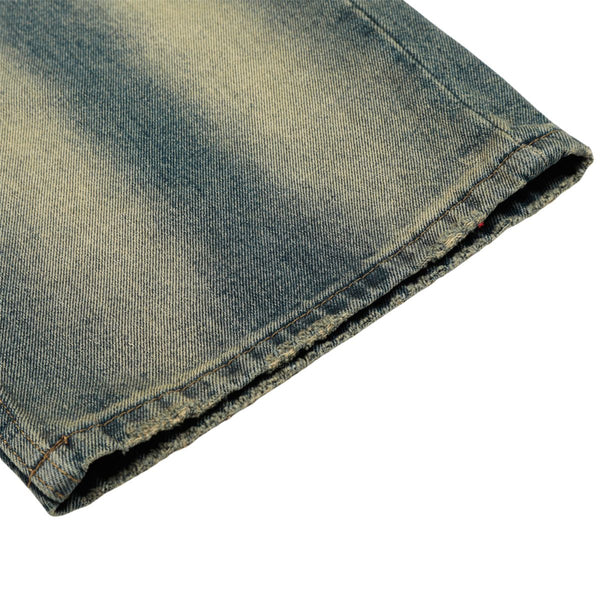 Men's Washed Distressed Denim Loose Vintage Street Pants Mud Dye Holes