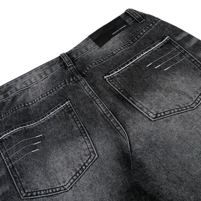 Vintage Washed Black Flared Denim Jeans