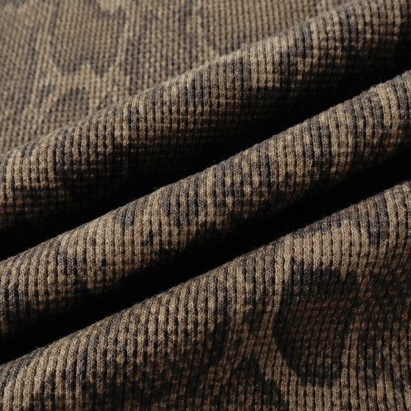 Vintage Snake Texture Waffle Long-Sleeve T-Shirt