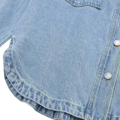 Fashion Lapel Long-sleeved Denim Shirt Jacket