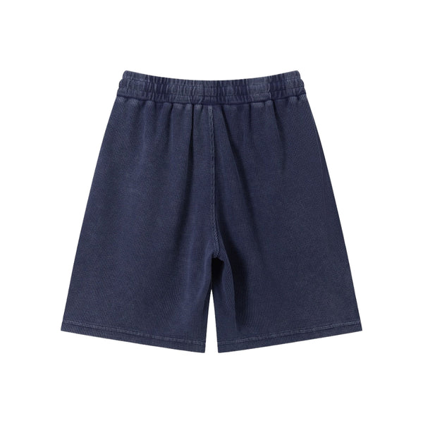 Men’s Vintage Wash Loose Fit Snowflake Waffle Shorts