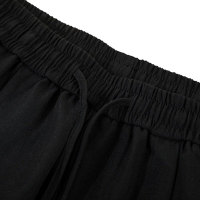 Relaxed Drawstring Wide Leg Casual Trousers