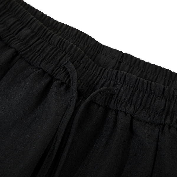 Relaxed Drawstring Wide Leg Casual Trousers