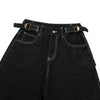 Retro Raw Denim Wide-Leg Bermuda Shorts
