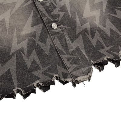 Loose Lighting Pattern Hip-hop Designer Denim Jacket