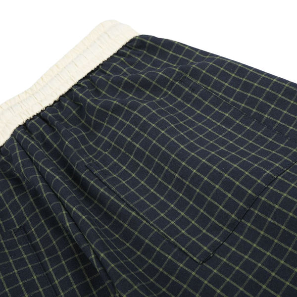 Vintage Plaid Panel Wide-Leg Trousers