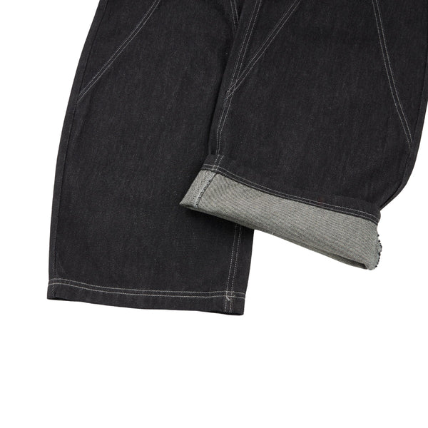 Vintage Washed Paneled Barrel-Leg Baggy Jeans