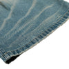 Men's Washed Distressed Denim Pants Loose Wide Leg Pleated Fade