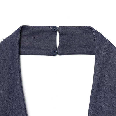 Halter Neck Cut-Out Denim Maxi Dress