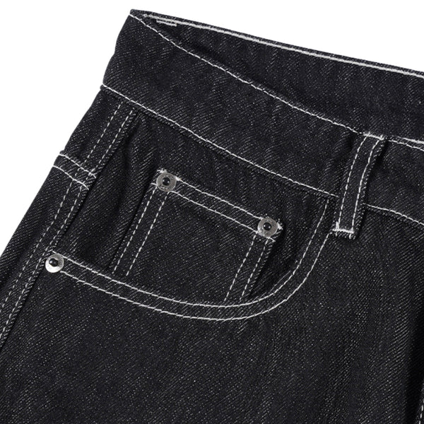 Plaid Cuff Baggy Jeans