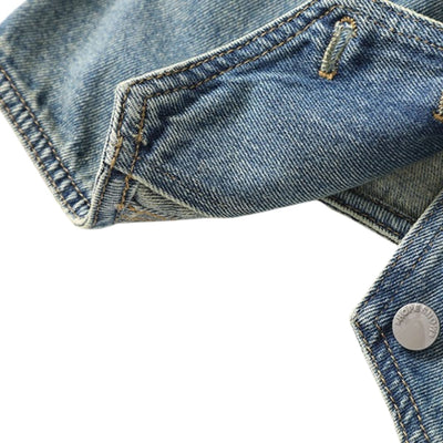 V-Neck Button-Front Denim Vest