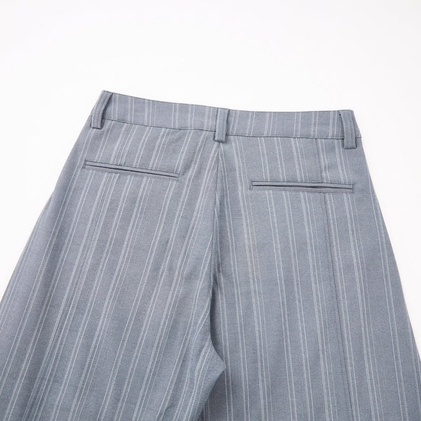 Vintage American Stripe Wide-Leg Curved Trousers