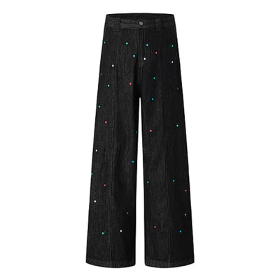 Vintage Rhinestone Straight Leg Jeans