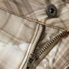 Vintage Plaid Curved-Cut Cropped Pants