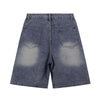 Cartoon Patch Loose Fit Denim Shorts