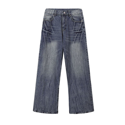 Vintage Whiskered Straight Leg Jeans