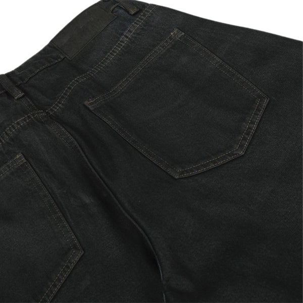 Men's Distressed Washed Denim Curved Pants Loose Wide Leg Street