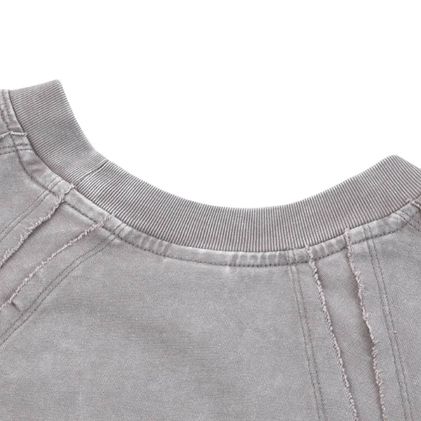 Distressed Raw Hem Patchwork Acid Wash Sleeveless Tank Tee