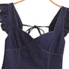 Flutter Sleeve A-Line Denim Minidress