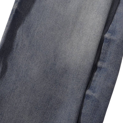 Vintage Washed Curved-Leg Denim Jeans