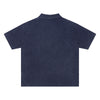 Retro Distressed Waffle Vintage Wash Polo T-Shirt