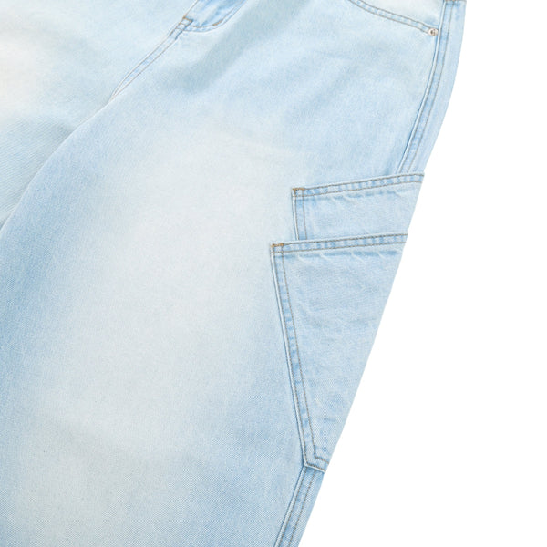 Faded Bleach Geometric-Pocket Baggy Jeans