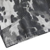 Washed Ink Dye Cow Print Cargo Pocket Relaxed Wide-Leg Bermuda Denim Shorts
