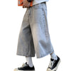 Vintage Sand Wash Straight Leg Denim Shorts