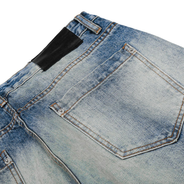 Men's Punk Washed Loose Straight Denim Pants Vintage Casual