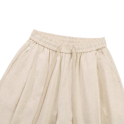 Solid Tint Linen-Blend Barrel Pants