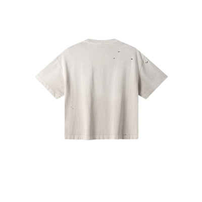 Oversized Heavy Washed Destroyed Cotton Tee