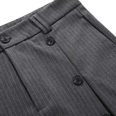 Vintage Pinstripe Wide Leg Cropped Trousers