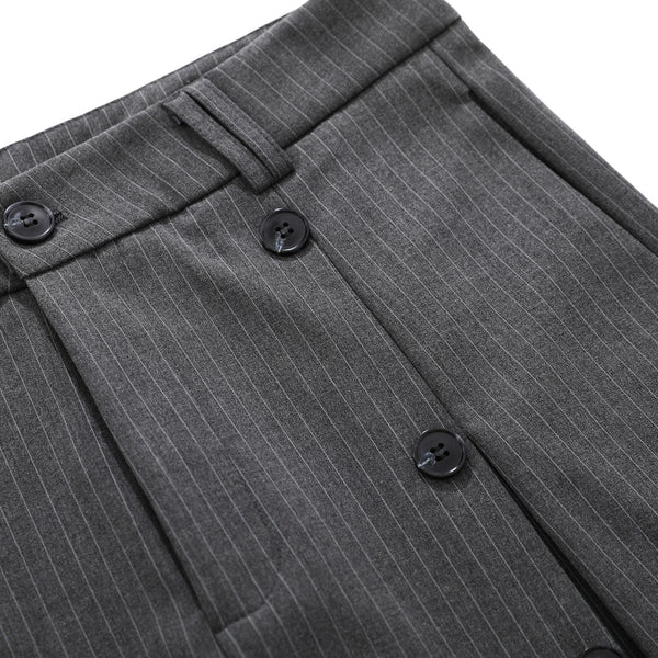 Vintage Pinstripe Wide Leg Cropped Trousers