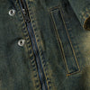 Vintage  Wash Sleeveless Bomber Vest